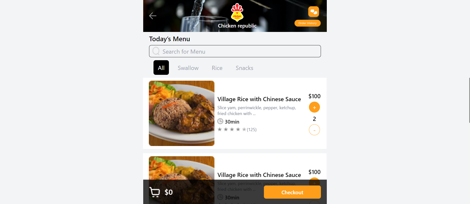 Food Booking PWA App